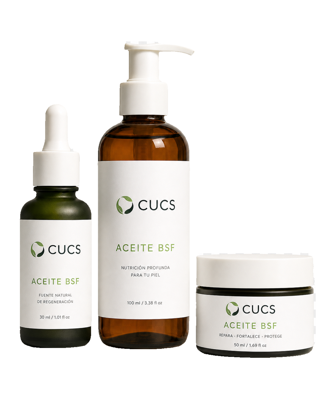 Aceite BSF — gotero, dosificador y pomada CUCS