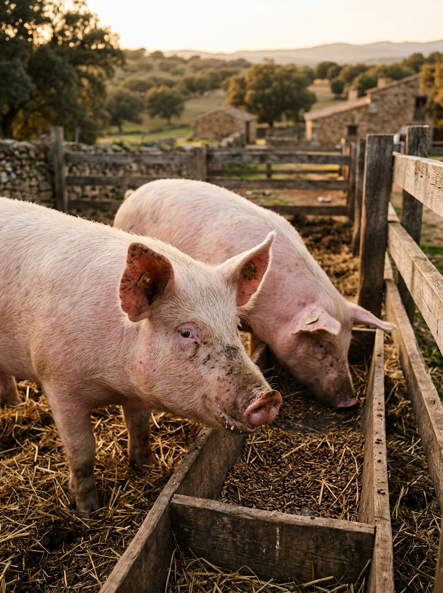 Porcino — cerdo ibérico con proteína BSF