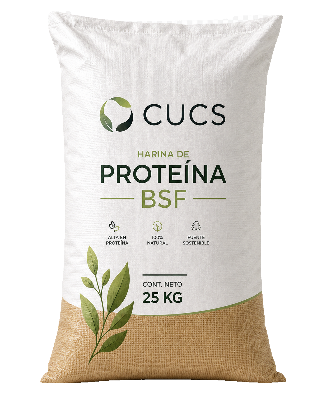 Harina de proteína BSF — sacos CUCS 25kg + 500g